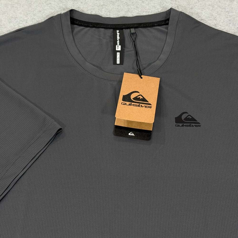 Quiksilver Mens Short Sleeve Performance Shirt XL Charcoal Gray Activewear NWT